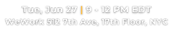 Thu, Mar 16  6.30 - 9.30 PM EDT BLACKBARN, 19E 26th St, New York